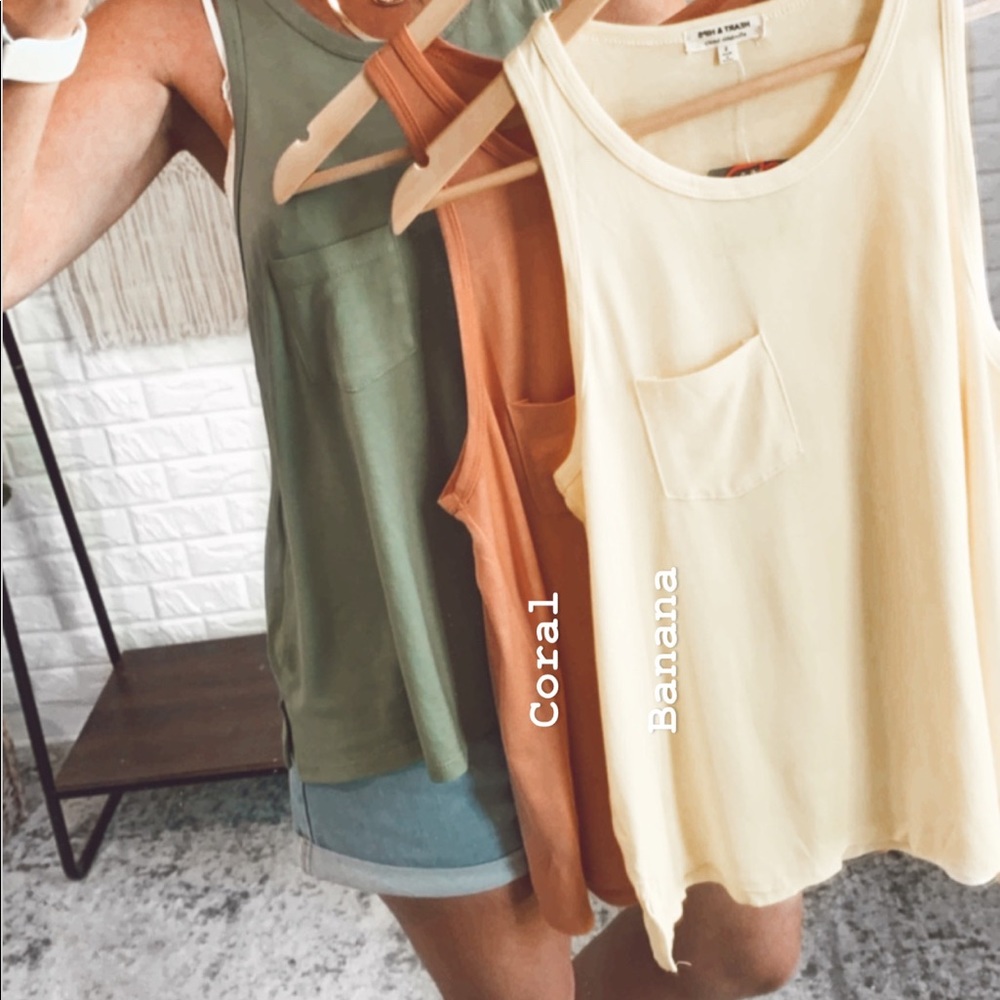 Val Front Pocket Tee Muscle Tank, Free Shipping!